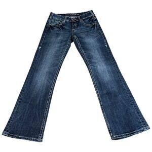 Cowgirl Tuff Co. Bootcut Jeans Womens 28x30.5 Blue‎ Denim Stretch Outdoor Wear